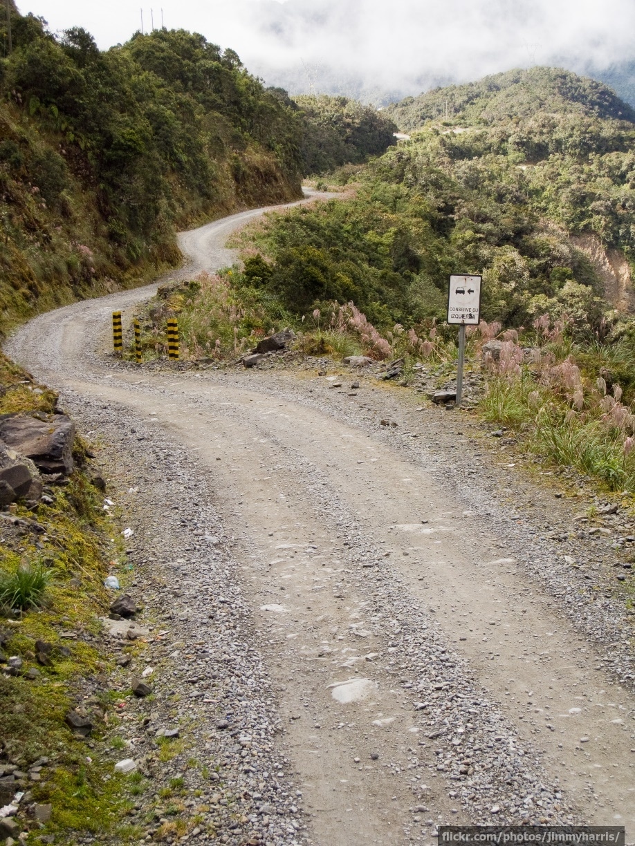 The start of North Yungas Road