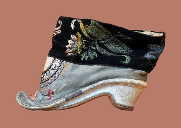 An 18th century Chinese shoe for bound feet An 18th century Chinese shoe for bound feet