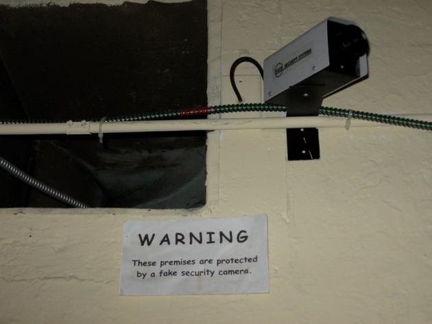 A fake security camera at the museum in Dedham