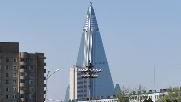 Ryugyong Hotel in the distance
