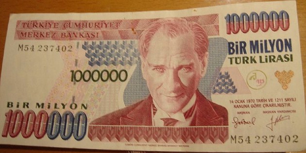 One million Turkish lira note