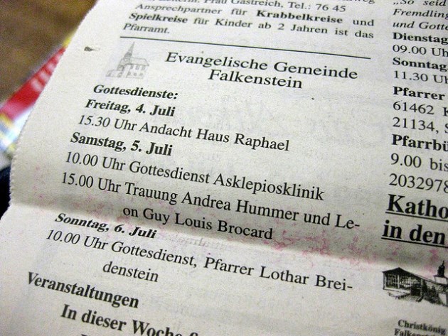 Wedding newspaper