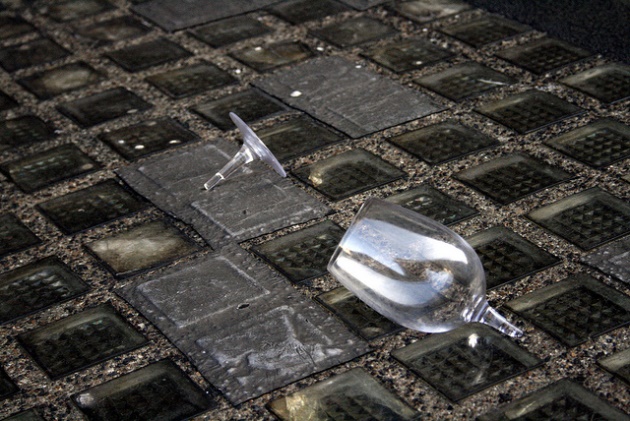 A broken wine glass
