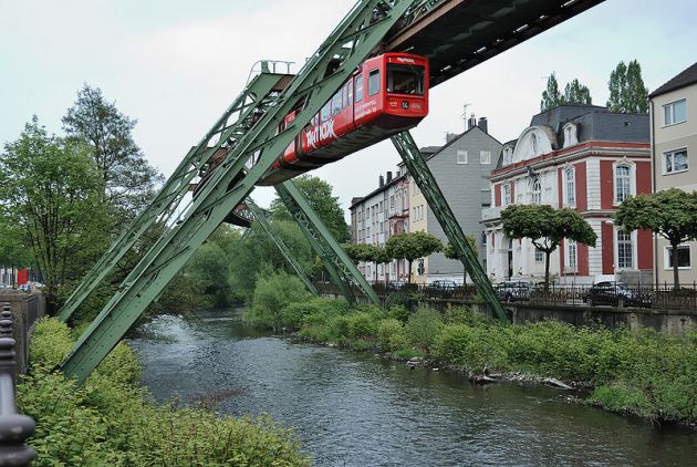 Wuppertal Suspension Railway over the river