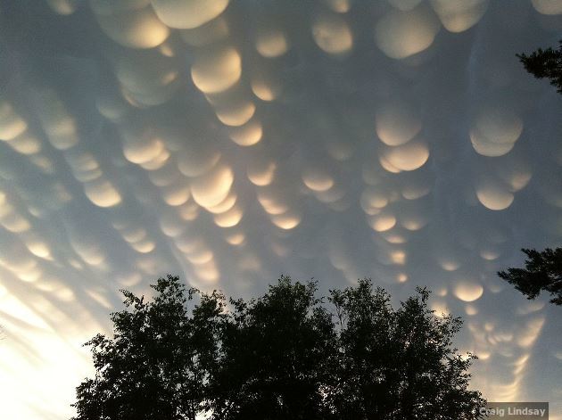 Mammatus clouds over Regina