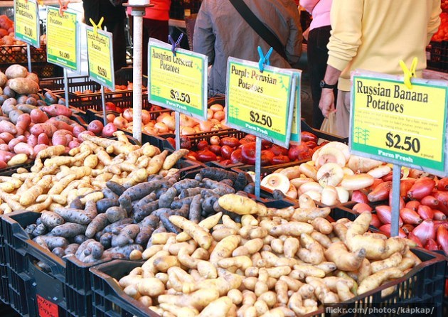 Potatoes at a market