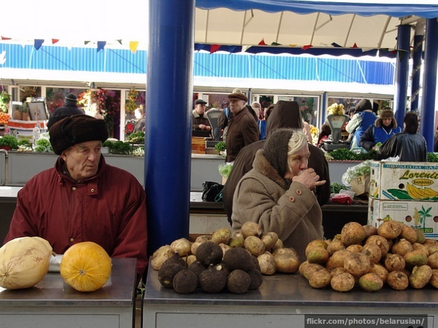 Potatoes in a Belarusian market