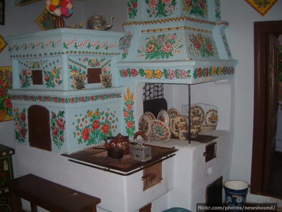 The inside of one of the houses
