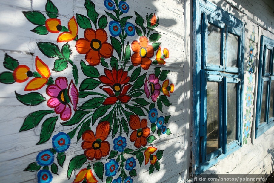 Close-up of a flower mural