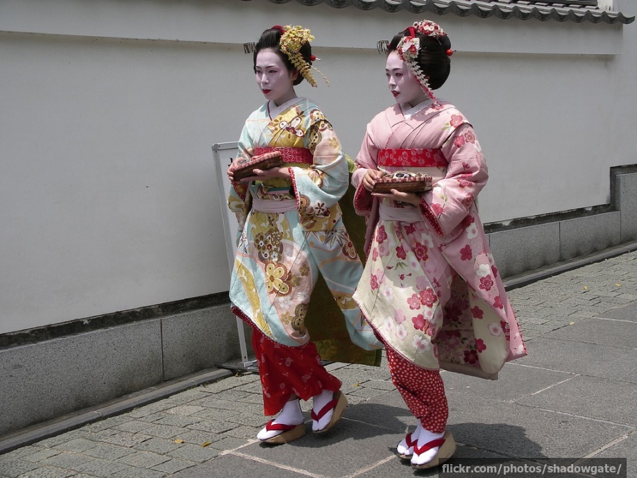 Geisha walking down the street
