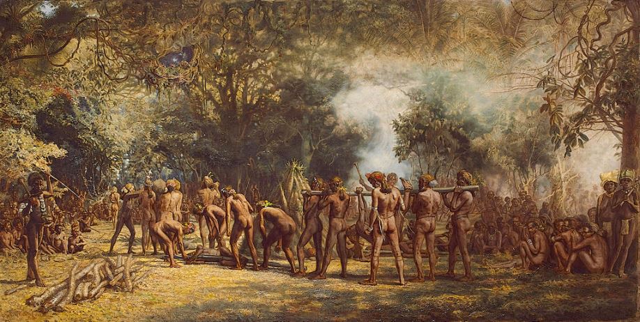 A cannibal feast on Tanna, Vanuatu