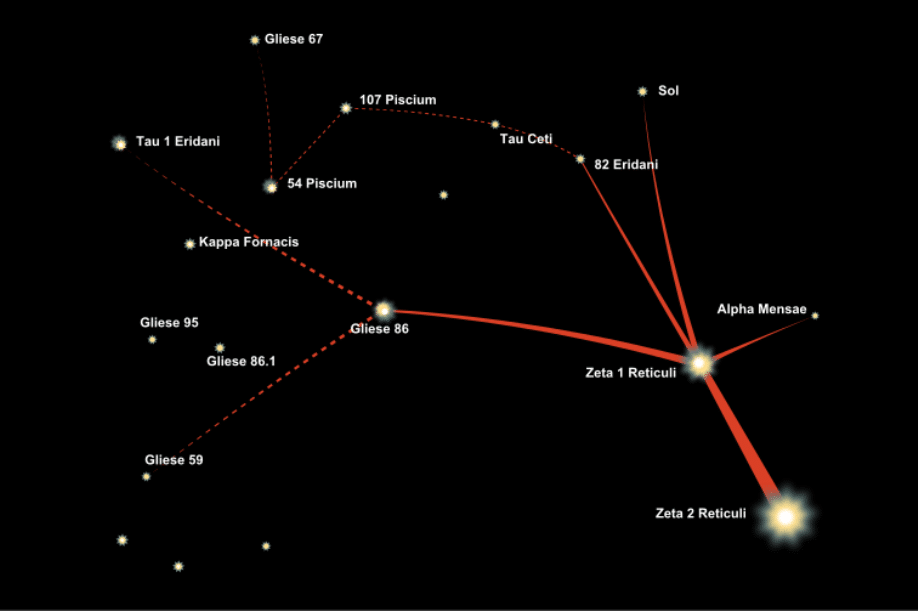 An interpretation of the star map seen by Betty Hill