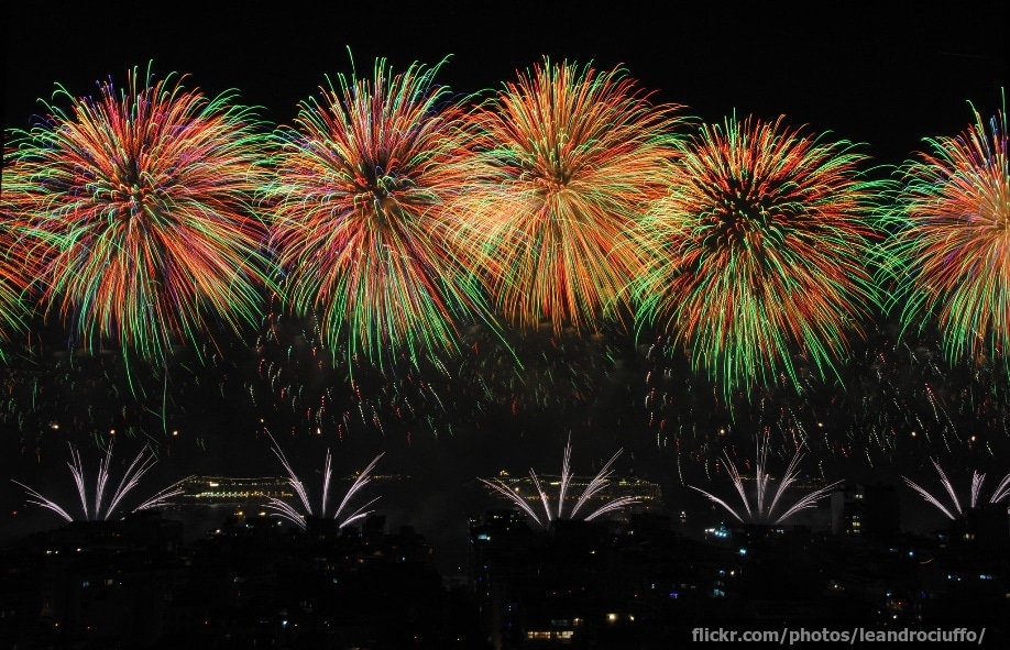 New Year fireworks over Copacabana