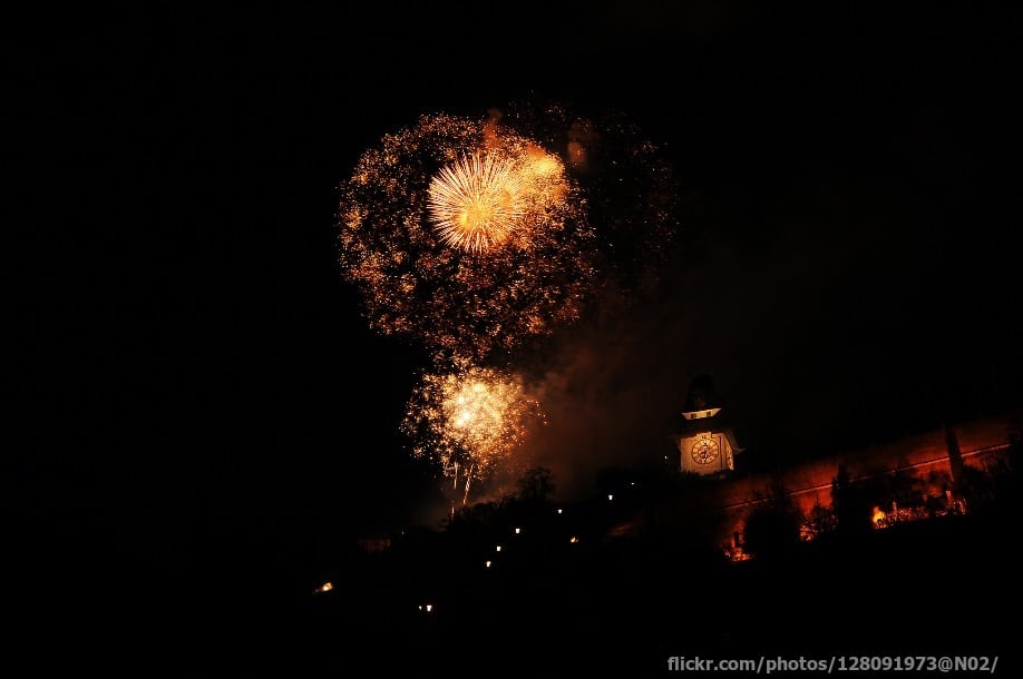 New Year fireworks over the Schlossberg 