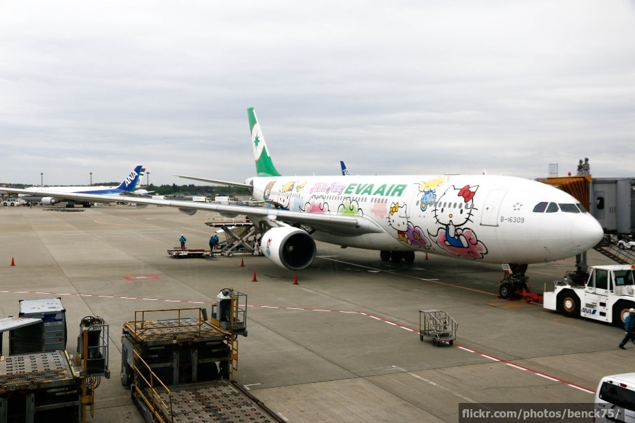 The Hello Kitty jet about to be boarded