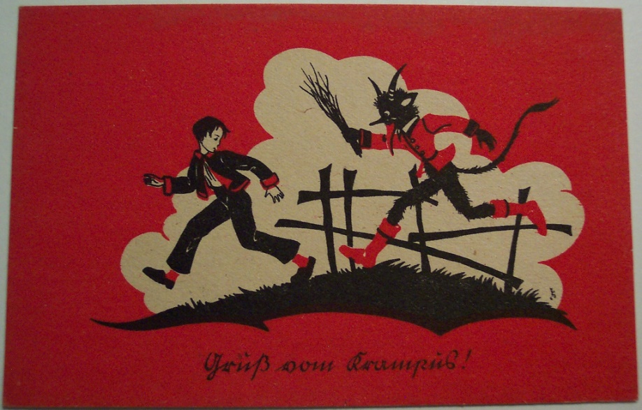 Krampus Christmas postcard