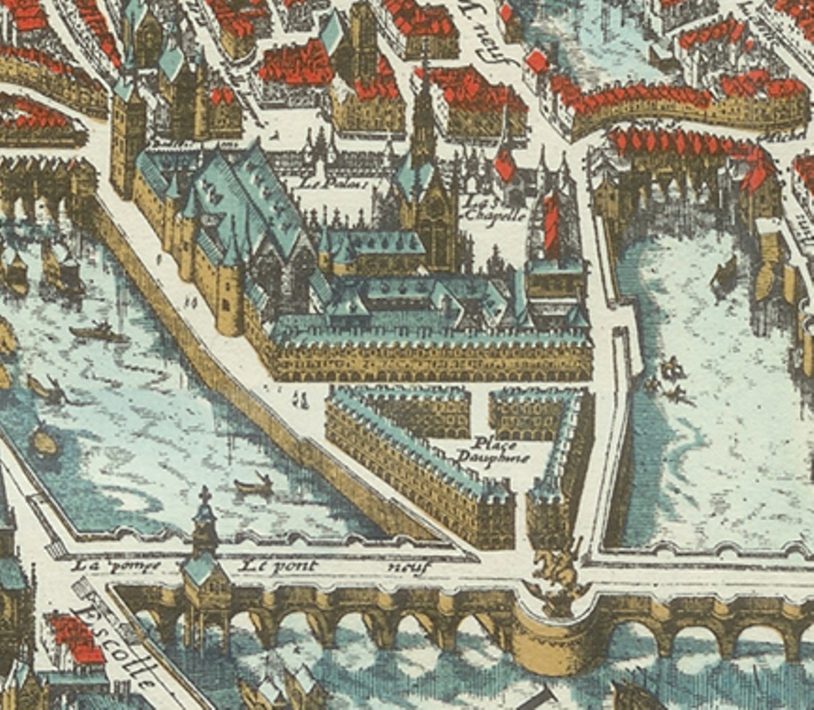 Map from 1615, showing Pont Neuf