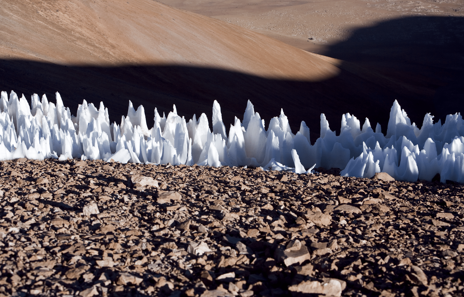 Penitentes: Incredible blades of ice that point towards the sun