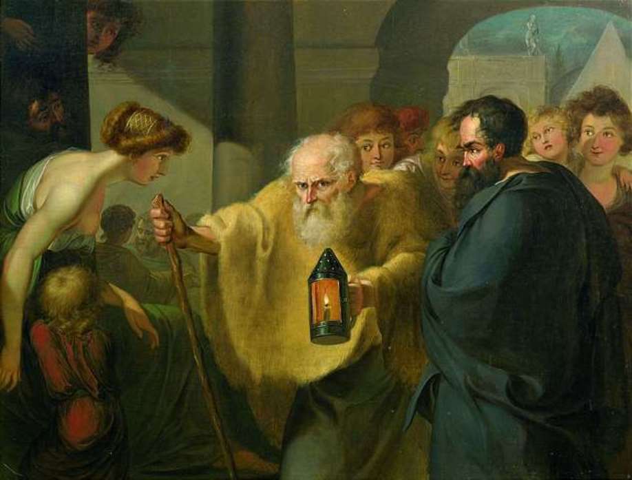 Diogenes looking for an honest man