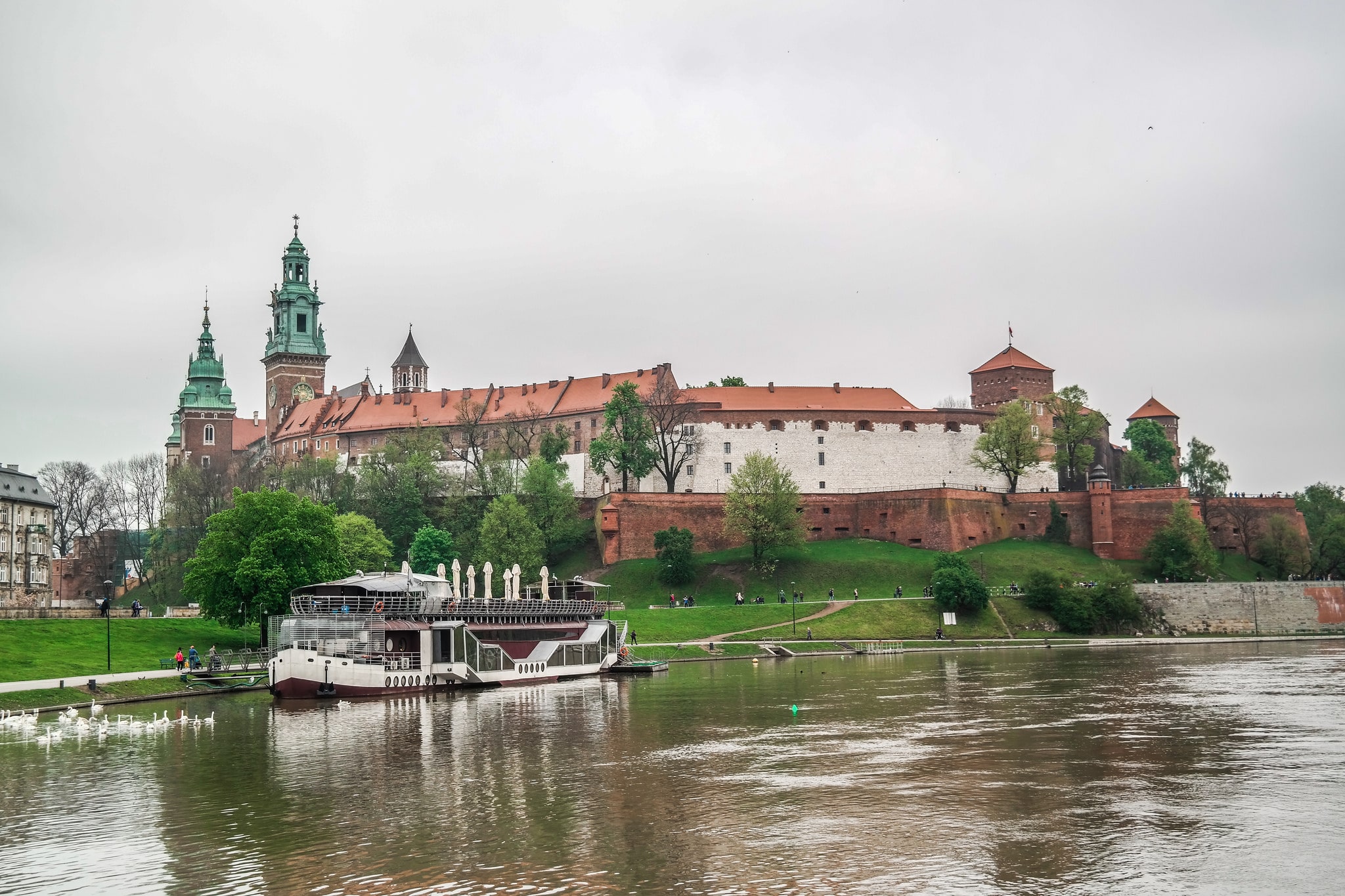 Wawel Castle in Krakow, seen from the river.