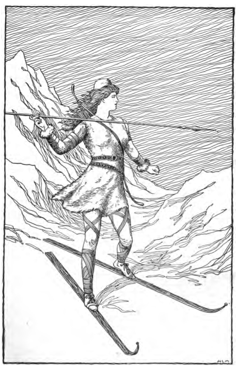 A drawing of the ice giant Skadi