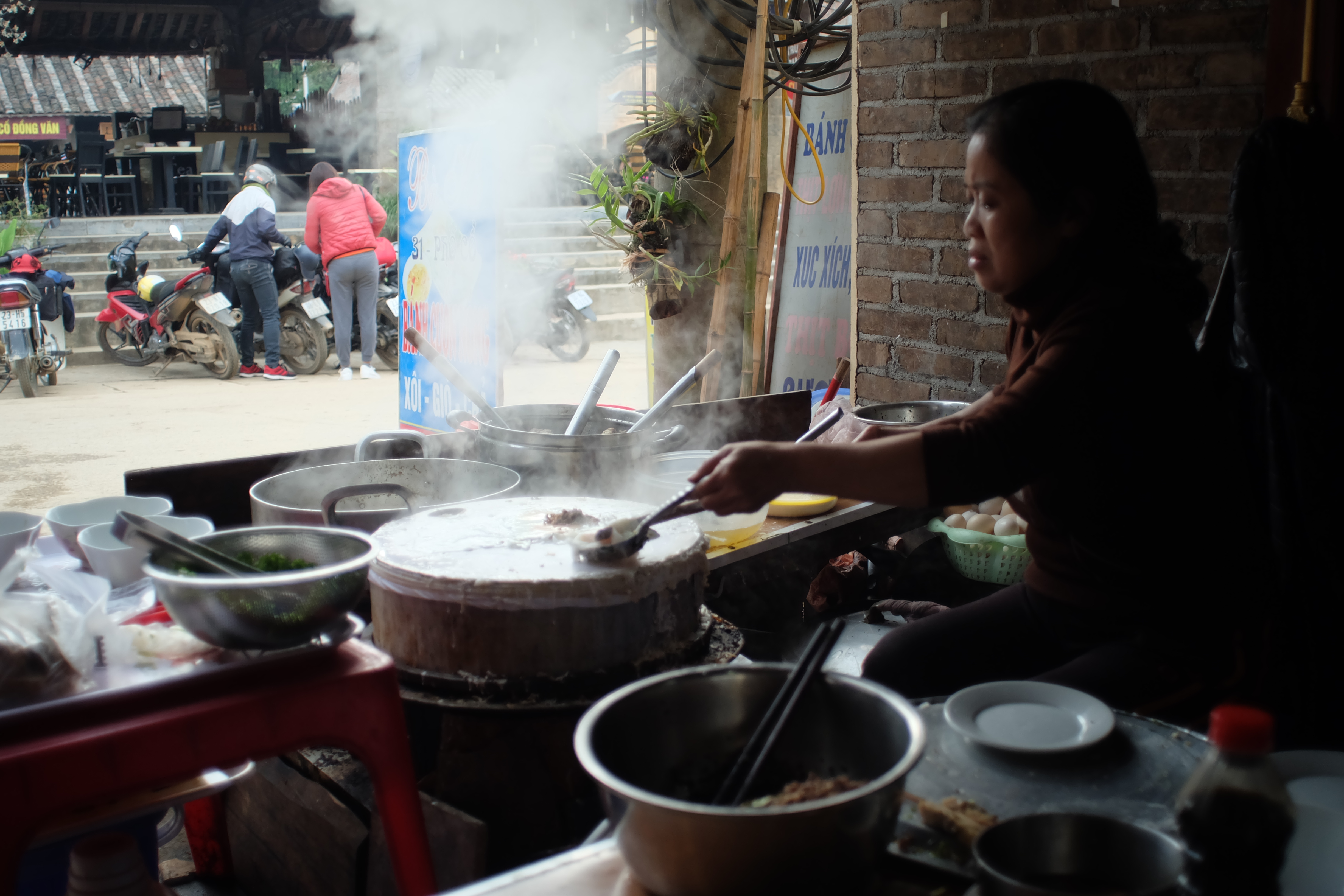 Street food at a market in Ha Giang, Vietnam