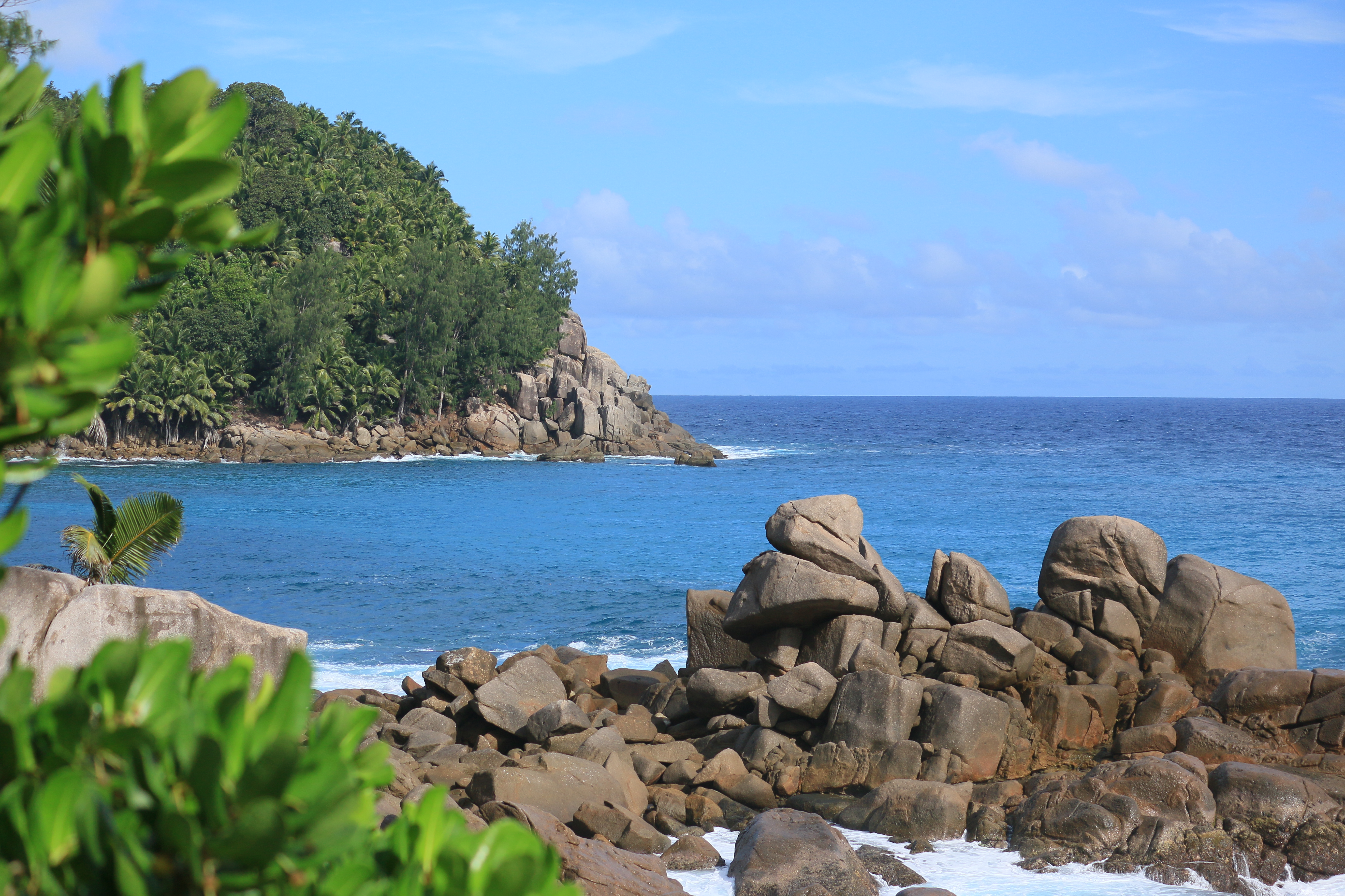 A rocky Seychelles beach