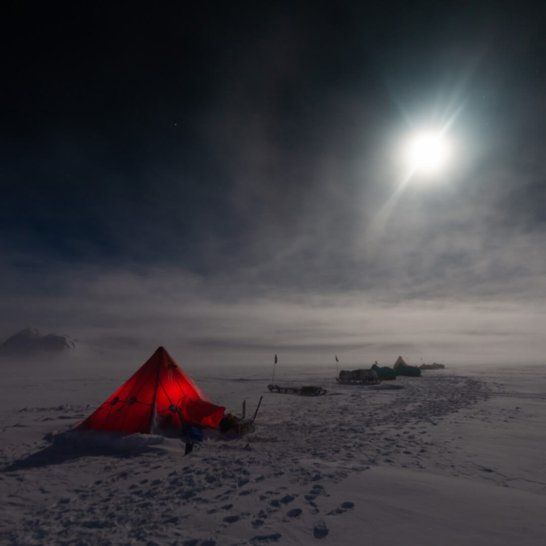 Moon over a pyramid tent (Large)