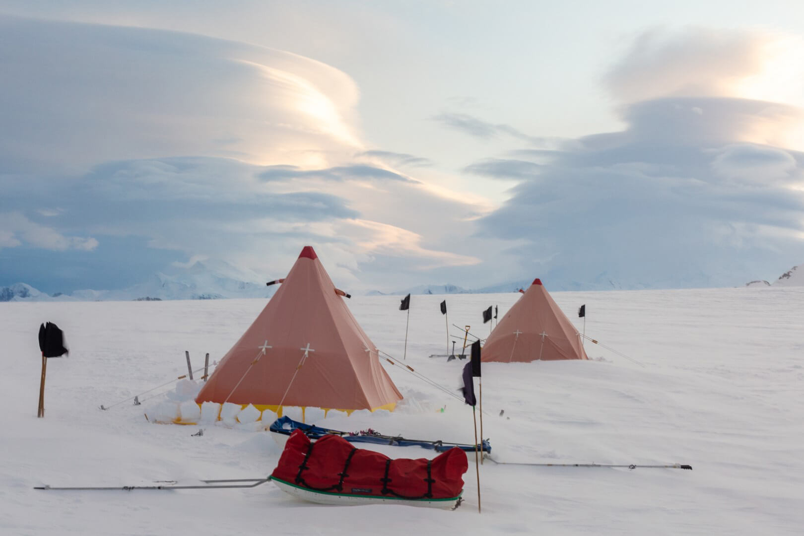 Pastel clouds and tents (Large)