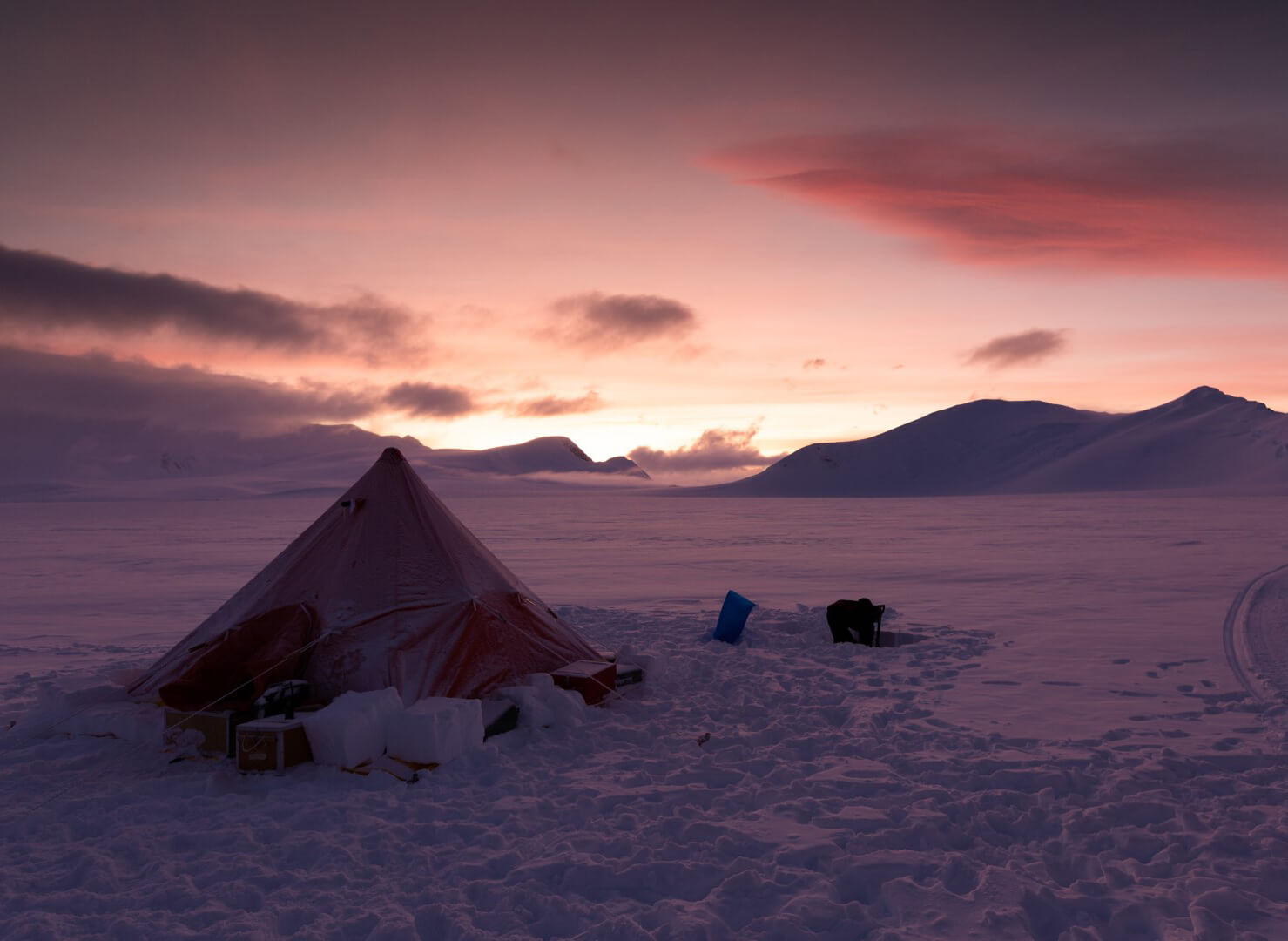 Sunset tent in the field (Large) Annual travel insurance