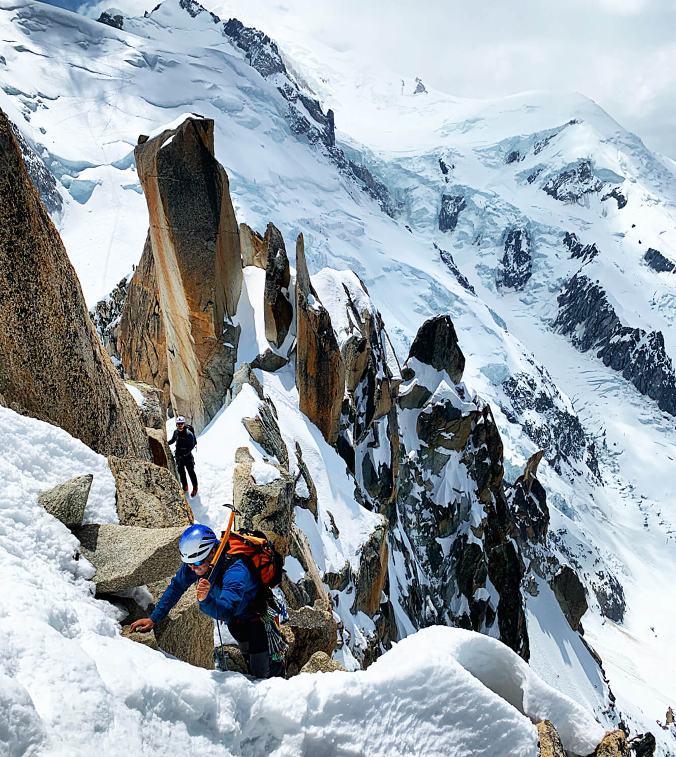Climbing the Cosmiques Arete, Mont Blanc Massif