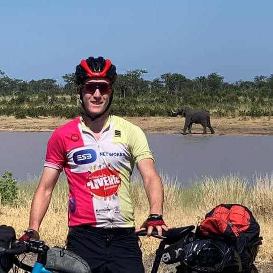 Elephants in Botswana as I pedalled along Elephant Highway