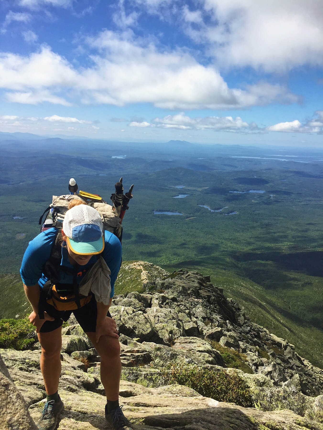 on the way up to the summit of Mt Kahtadin on the last day of the Appalachian Trail
