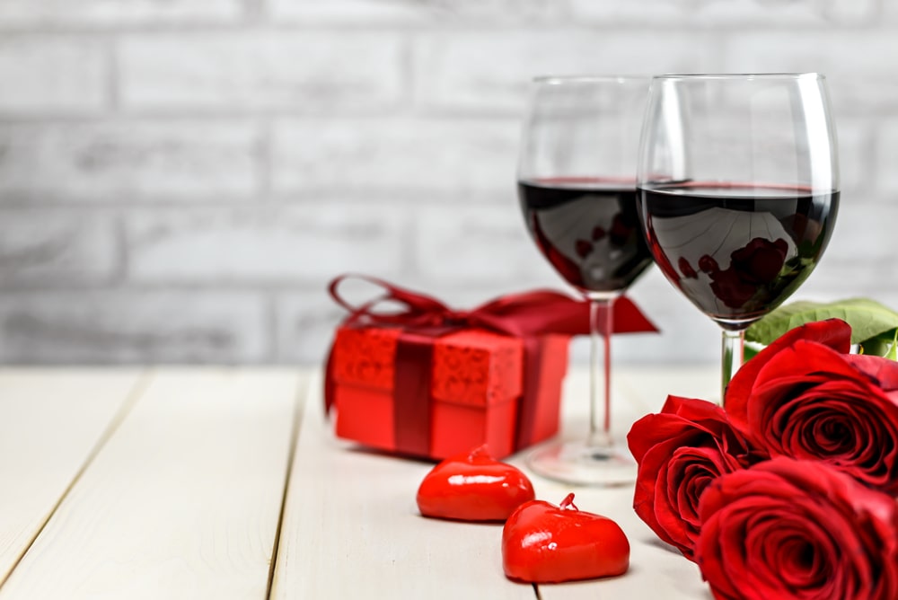 Valentine wine glasses