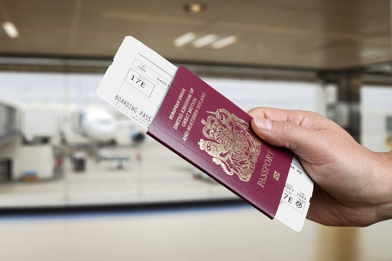 Passport and boarding card